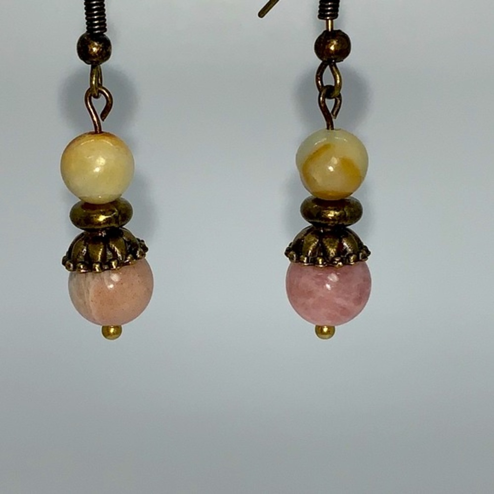 21112 ⭐️Amazonite and Sunstone Earrings⭐️
